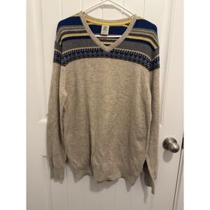 Timberland Men's Gray/blue Vneck Sweater Size‎ Medium